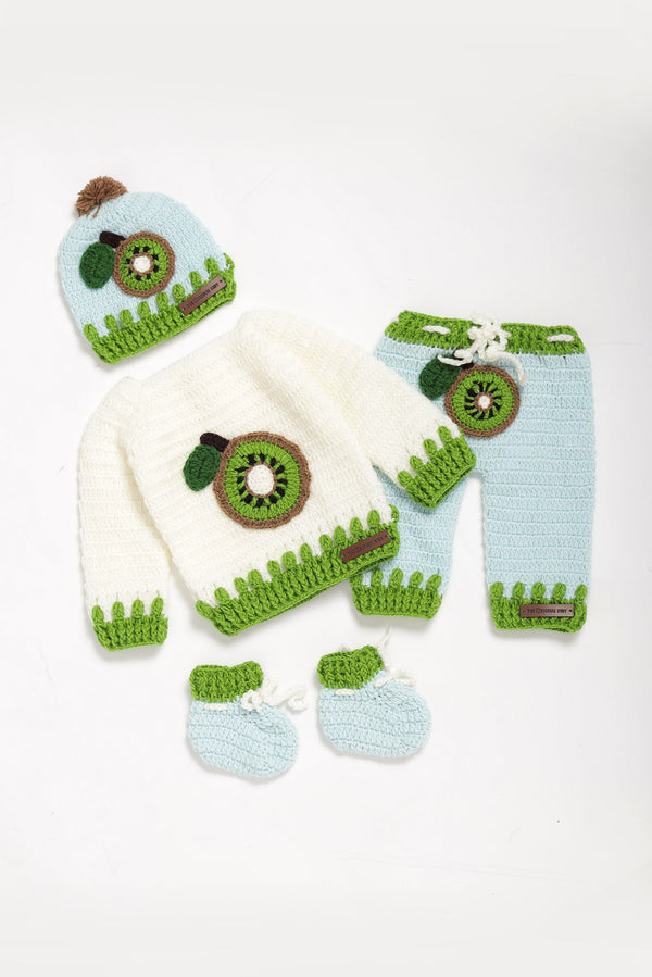 Cutie Kiwi Pyjama Set -Off White & Green