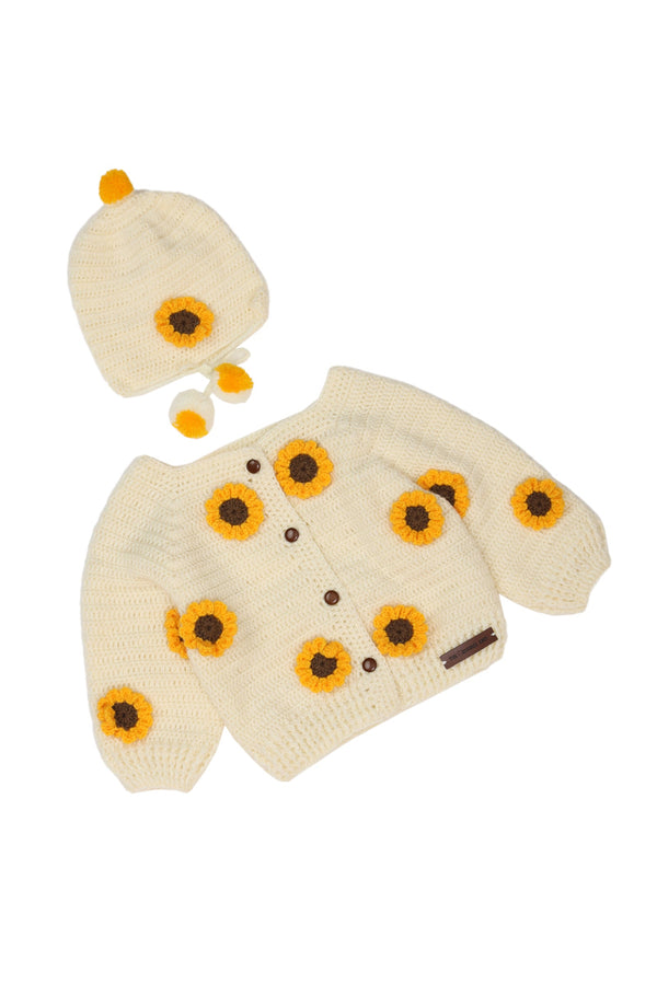 Sunflower Bloom Sweater Set – Off White
